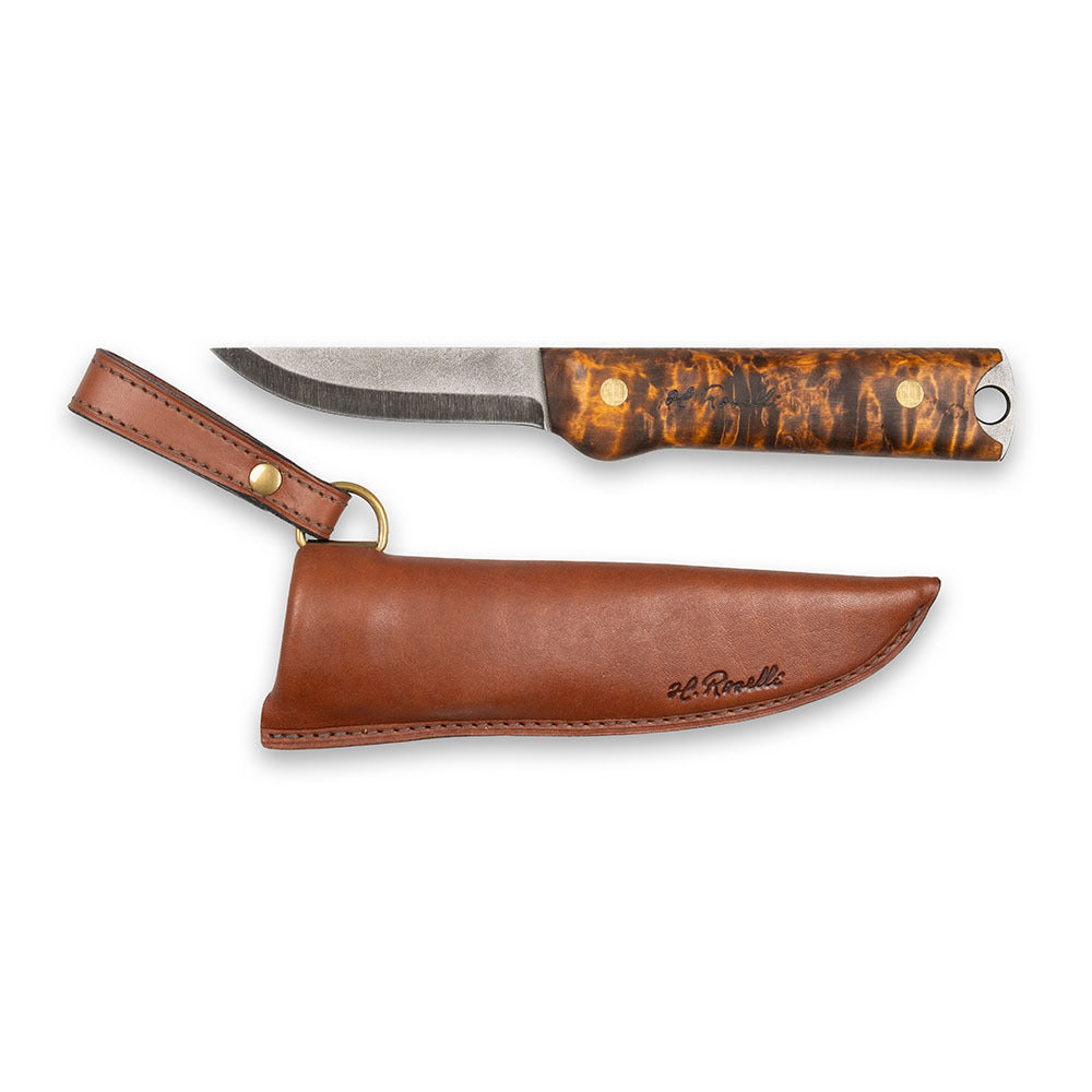Heimo 4” Bushcraft Knife | Full Tang Carbon Steel | Roselli Finland