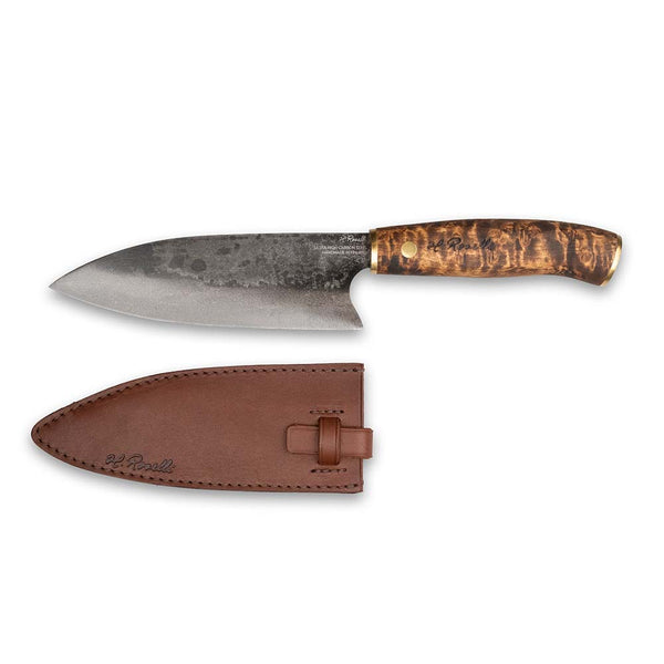 き*ん様 santaku 6way grain leather shoulder Santoku Knife | Ultra High Carbon Kitchen Knife | Roselli Finland