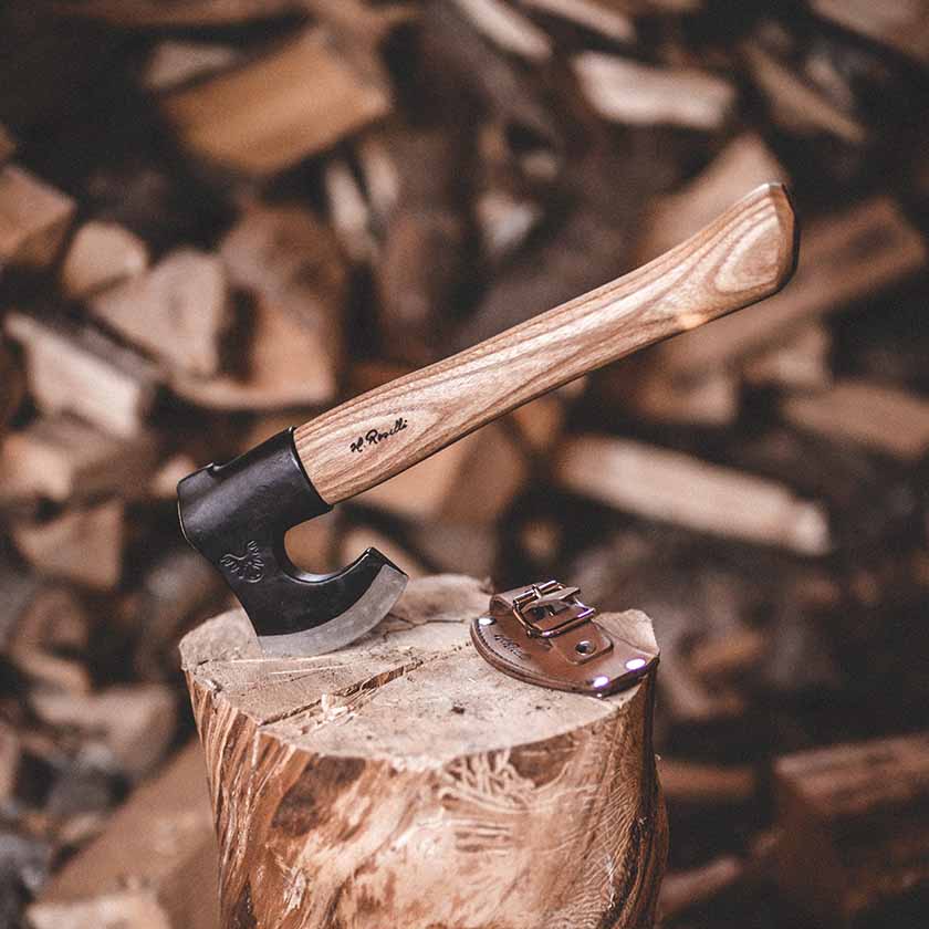 Roselli handmade axe from Finland in red elm tree