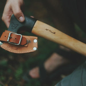Video of Rosellis handmade axe short handle chopping wood