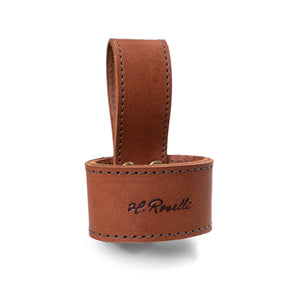 Roselli's Finnish handmade axe holster made out of our dark vegetable leather.